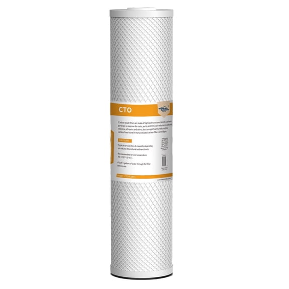 Membrane Solutions 5 Micron 4.5" x 20" Whole House Carbon Block Water Filter Replacement Cartridge, 1 Pack