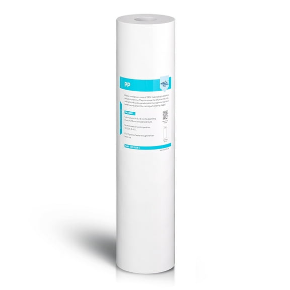 Membrane Solutions 5 Micron 4.5" x 20" Whole House Sediment Home Water Filter Cartridge Replacement for Any 20-inch Water Filter Unit, 1 Pack