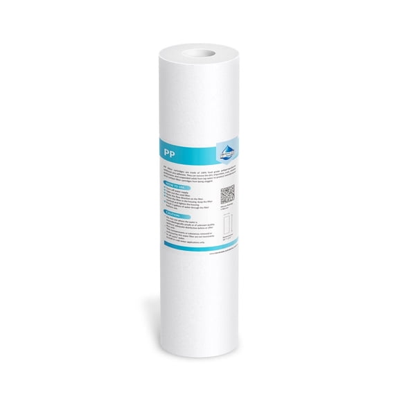 Membrane Solutions 50 Micron Sediment Water Filter Replacement PP Polypropylene Cartridge 10"x 2.5" for Whole House RO Water Filtration, 1 Pack