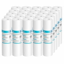 Membrane Solutions 50 Micron Sediment Water Filter Replacement PP Polypropylene Cartridge 10"x 2.5" for Whole House RO Water Filtration, 25 Pack