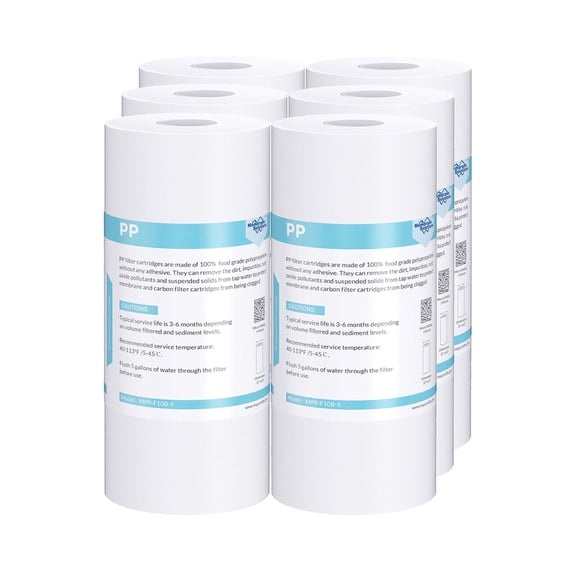 Membrane Solutions AP810 Replacement for 3M Aqua-Pure AP810, Whirlpool WHKF-GD25BB Whole House Water Filter, 6 Pack
