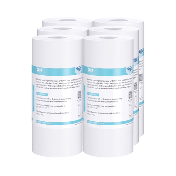 Membrane Solutions AP810 Replacement for 3M Aqua-Pure AP810, Whirlpool WHKF-GD25BB Whole House Water Filter, 6 Pack
