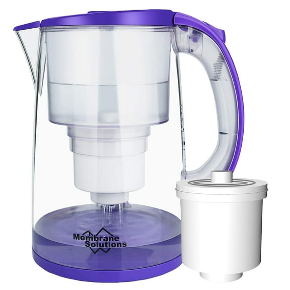 Membrane Solutions DP05R Water Pitcher for Drinking Water,12 Cup/3.5Liters Reduce TDS,Lead,Fluoride,Chlorine, BPA Free Filter Kettle for Family, Picnic and Outdoor