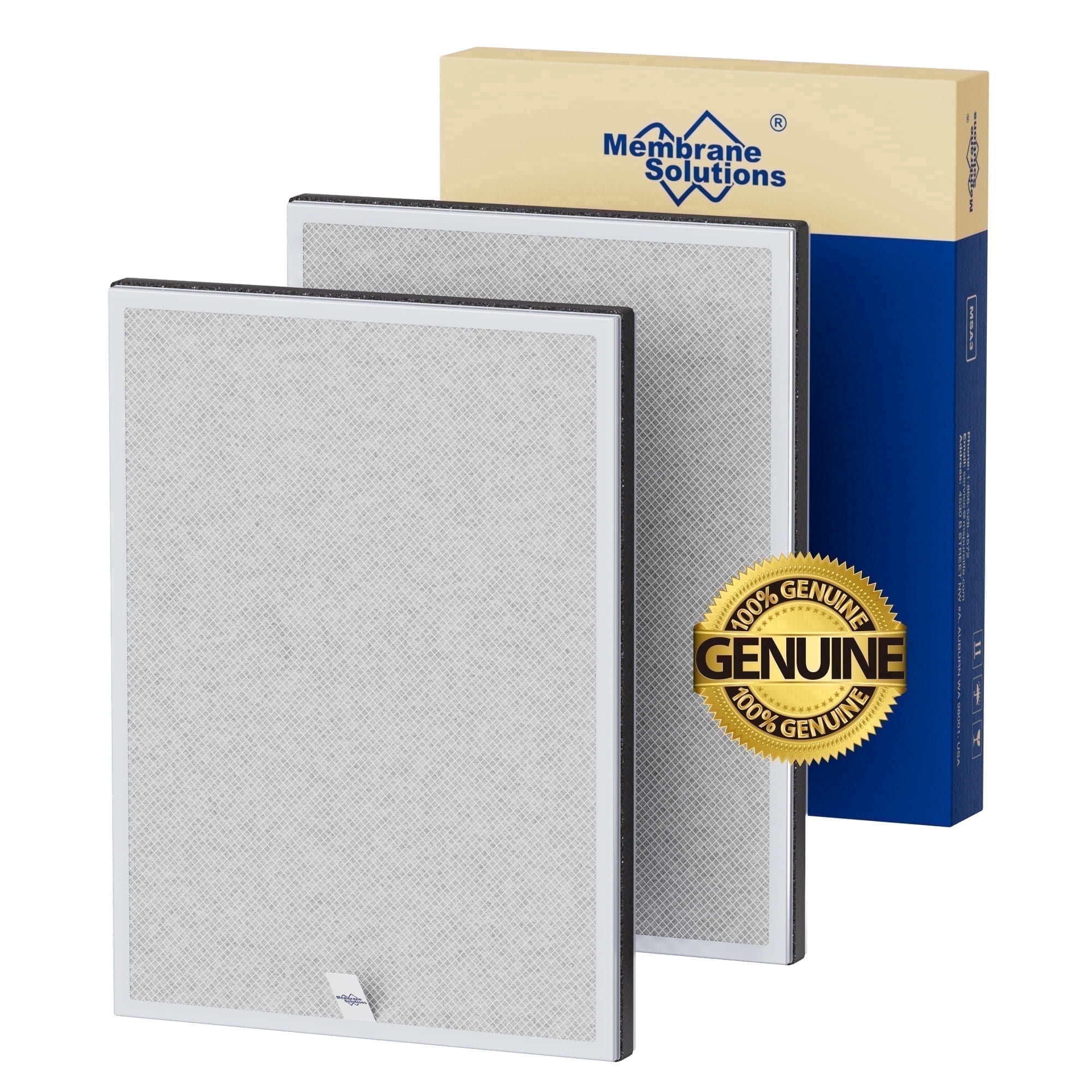 Membrane Solutions MSA3 Smoke Remover Replacement Filter, Technology 3-in-1 HEPA Filter for MSA3S MSA3W Air Purifier, Pack of 2