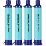 Membrane Solutions Straw Water Filter, Survival Filtration Portable Gear, Emergency Preparedness, Supply for Drinking Hiking Camping, 4 Pack