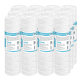thumbnail image 1 of Membrane Solutions String Wound Whole House Water Filter Replacement Cartridge Universal Filter Reduces Sediment, Dirt, Rust and Particles, 10 Micron, 12 Pack, 1 of 8