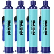 Membrane Solutions Survival Gear Water Filter Straw 4 Stage Filtration Reduces Harmful Substances Odors From Water, Great for Hiking, Camping, Emergency, 4 Pack