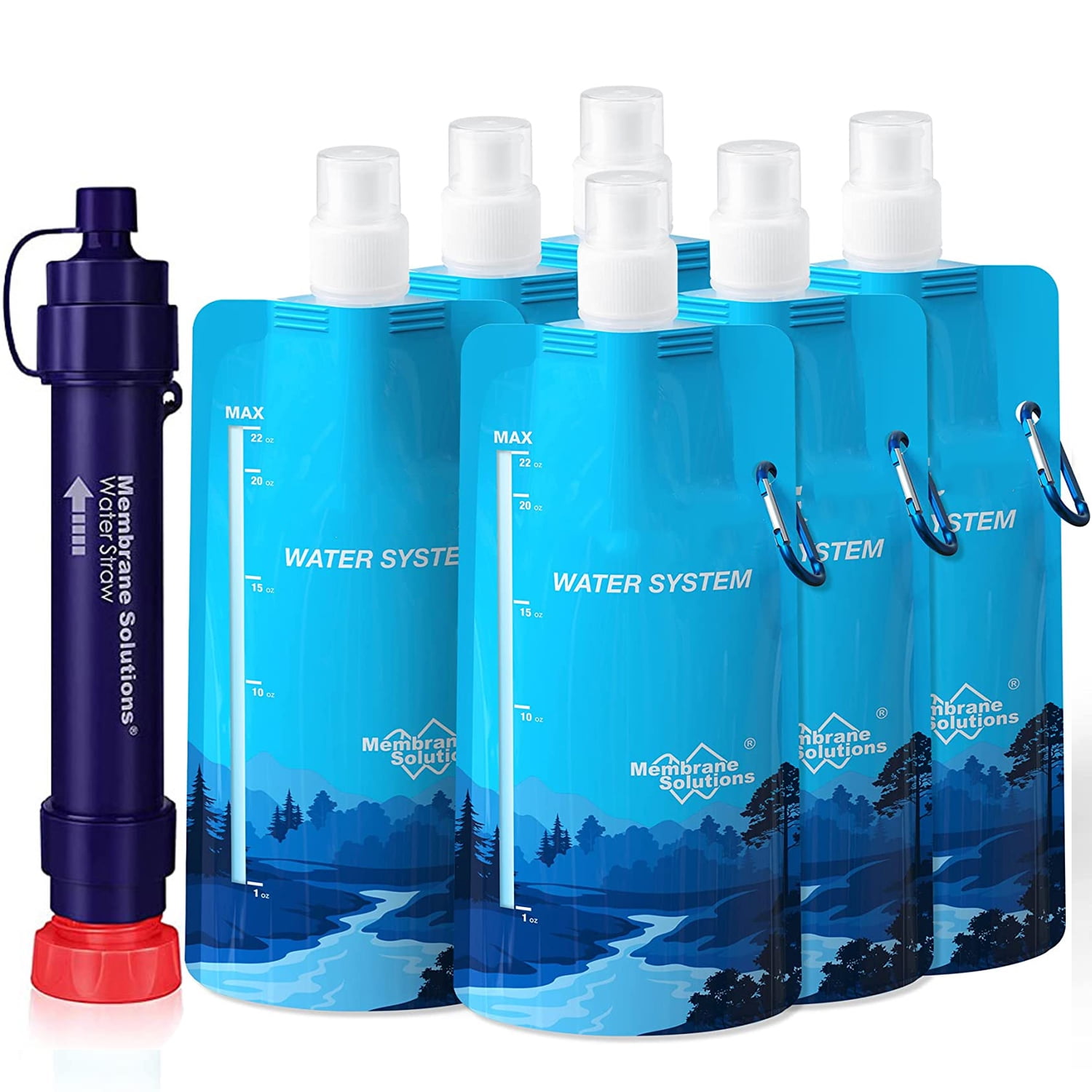 Membrane Solutions Water Filtration System, Survival Water Filter Straw