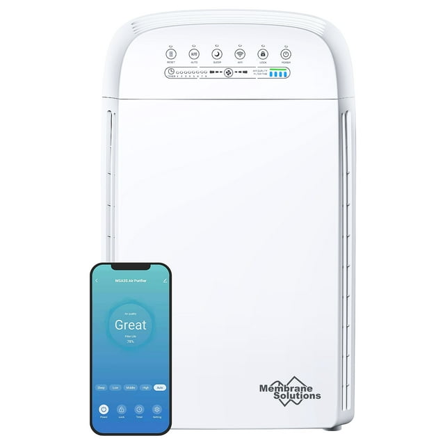 Membrane Solutions WiFi Air Purifier for Allergies and Asthma with H13