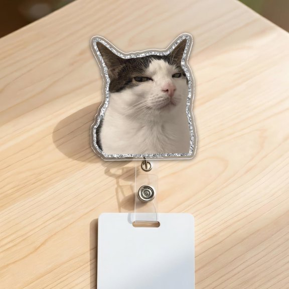 Meme Cat Badge Reel, Hilarious Cat Lover Gift, Sarcastic Office Decor, CuteNursing Badge Reel, Gift for Cat Owners GAJS06-1