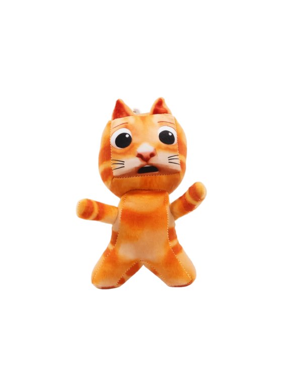 Meme Cat Plush Stuffed Animal, Soft Viral Cat Toys for Student, Cute Small Cat Plushie for Party Favors and Holiday Gifting, 6 Inch Orange Kitty Stuffed Toys
