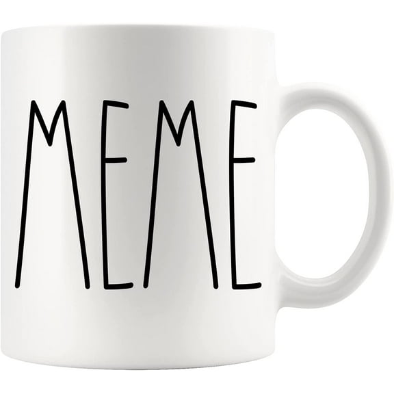 Meme Coffee Mug Meme Rae Dunn Inspired Rae Dunn Style Birthday-Merry Christmas-Mother Day Family Coffee Mug Birthday Present For The Best Meme Ever Coffee Cup 11oz,White,11oz