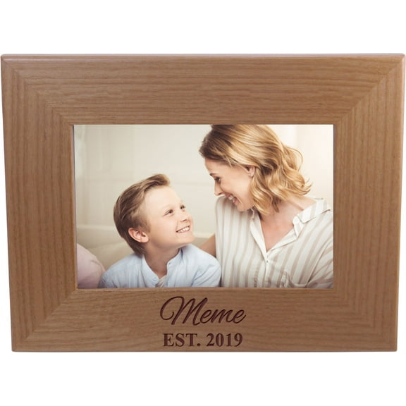 Meme EST. 2019 4-inch x 6-Inch Wood Picture Frame