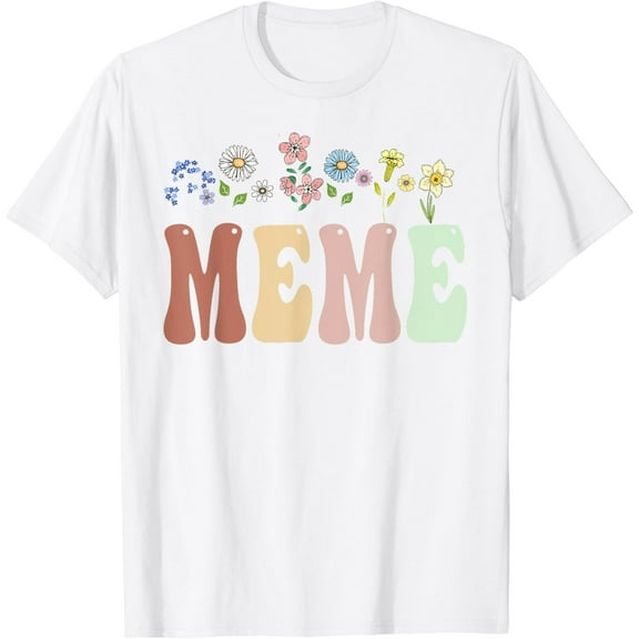 Meme Gifts Women Wildflower Floral Design Meme T-Shirt100% cotton