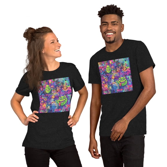 Meme Madness T-Shirt – Internet Culture, Worn Proud, Unisex t-shirt (Black Heather, M)