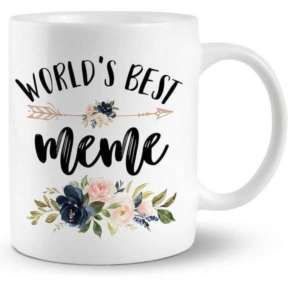 Meme Mug, Meme Coffee Cups Ceramic, World's Best Meme Coffee Mug, Meme Gifts, Meme Gifts for Grandma, Gifts for Meme, Best Grandma Gifts, Meme Coffee Mug Gifts for Meme