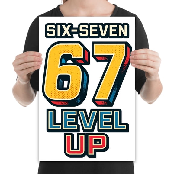 Glitch Neon Art - Gamer Room Decor - 13x19 Poster Print - Video Game Wall Art