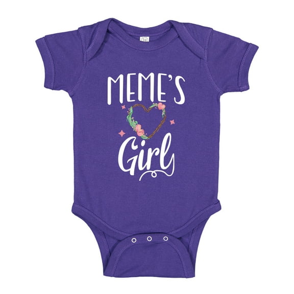 Meme's Girl Baby Bodysuit One Piece NB Purple