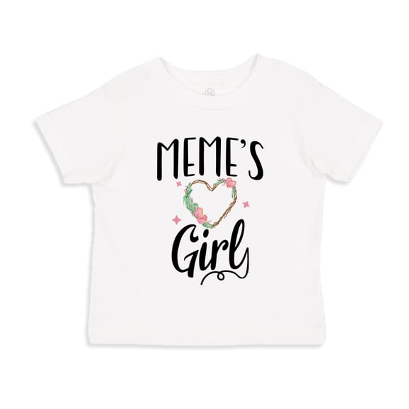 Meme's Girl Toddler T-Shirt 4T White