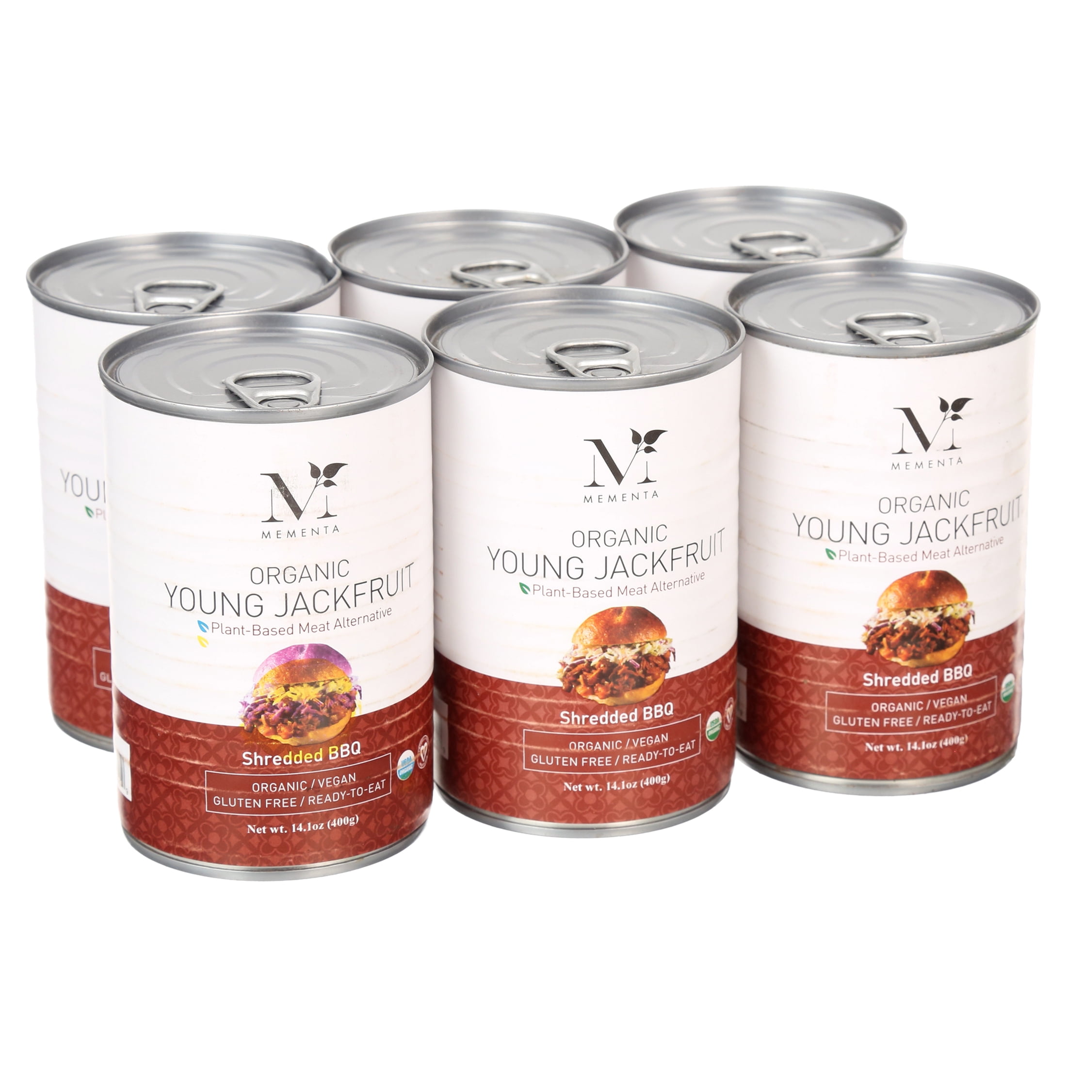Mementa Inc (6 Pack) Organic BBQ Jackfruit, 14 oz Can