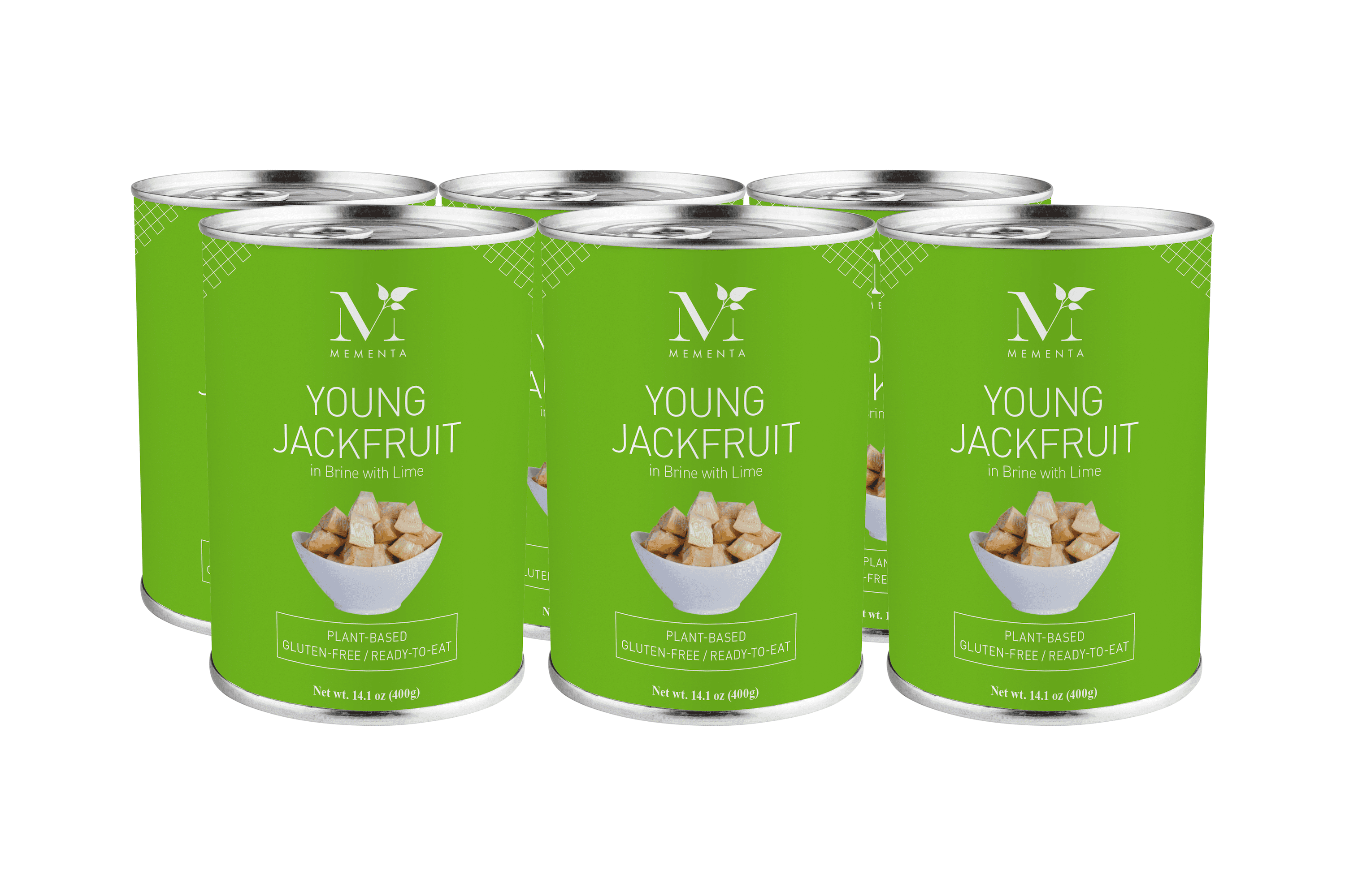 Mementa Inc (6 pack) Plain Jackfruit in Brine with Lime, 14 oz. Can