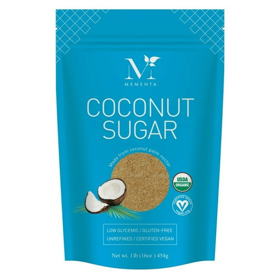 Mementa Organic Coconut Sugar, Unrefined, 16oz