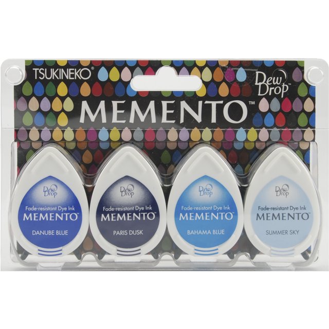 Memento Dew Drop Dye Ink Pads 4 Per Pkg Ocean