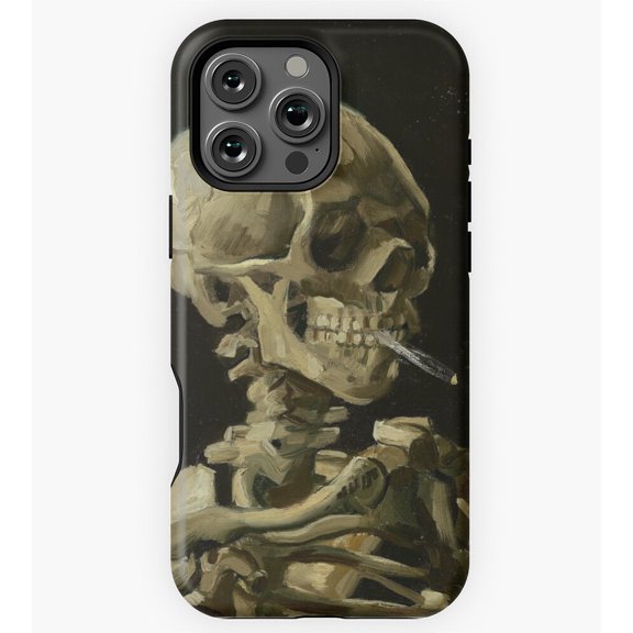 Memento Mori Skeleton of a Skeleton with Burning Cigarette GA6554 Phone Case for iPhone 11 to 17 Pro Max