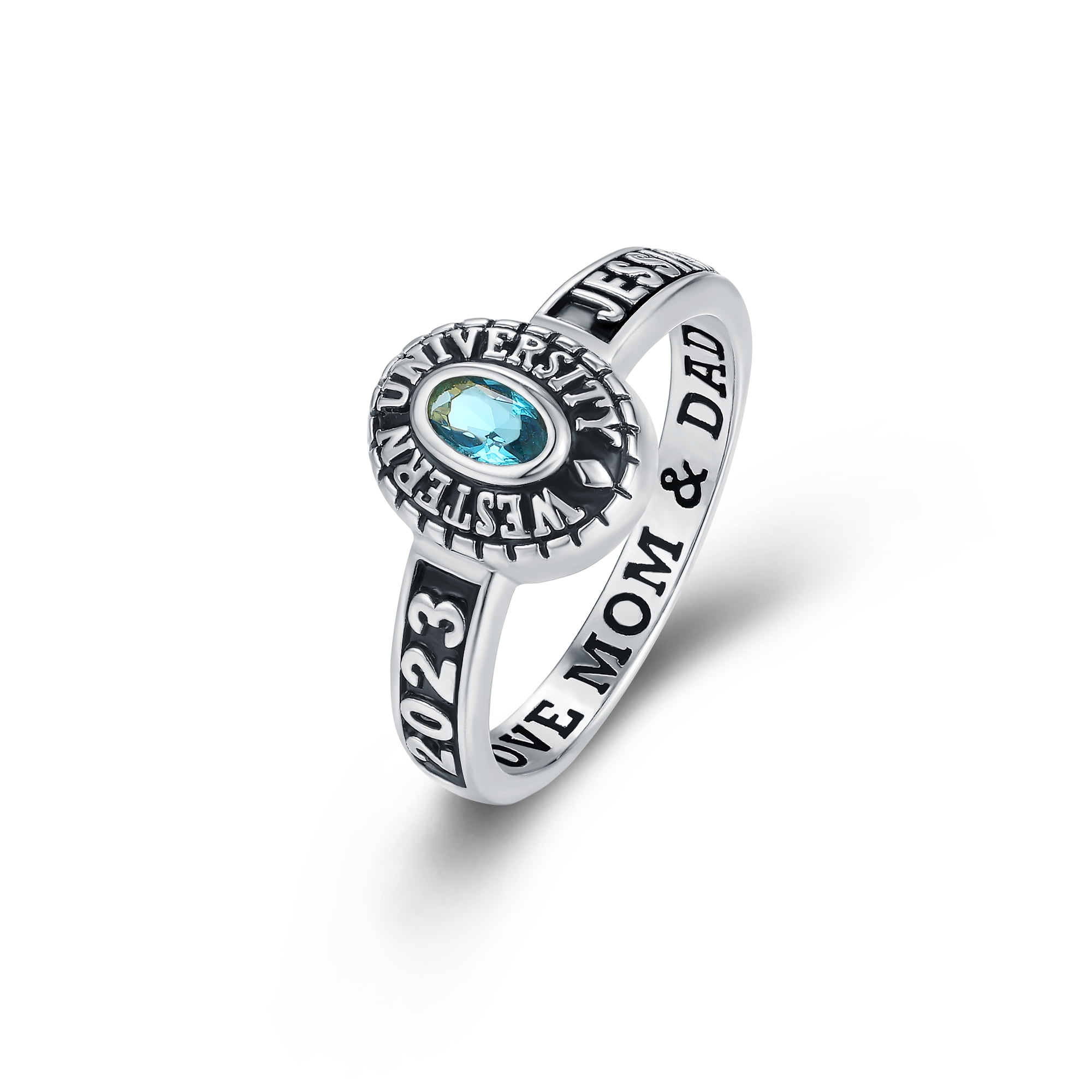 Mementos Black Band Collection Sterling Silver Customized Women