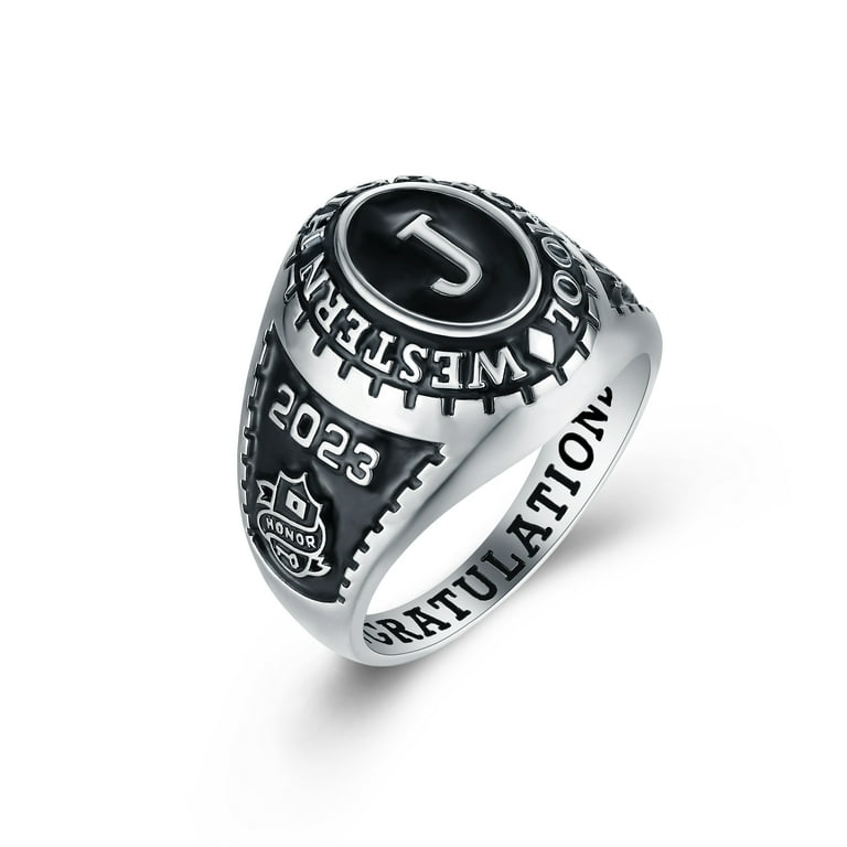 Mementos Customized Sterling Silver Class Rings for Men High