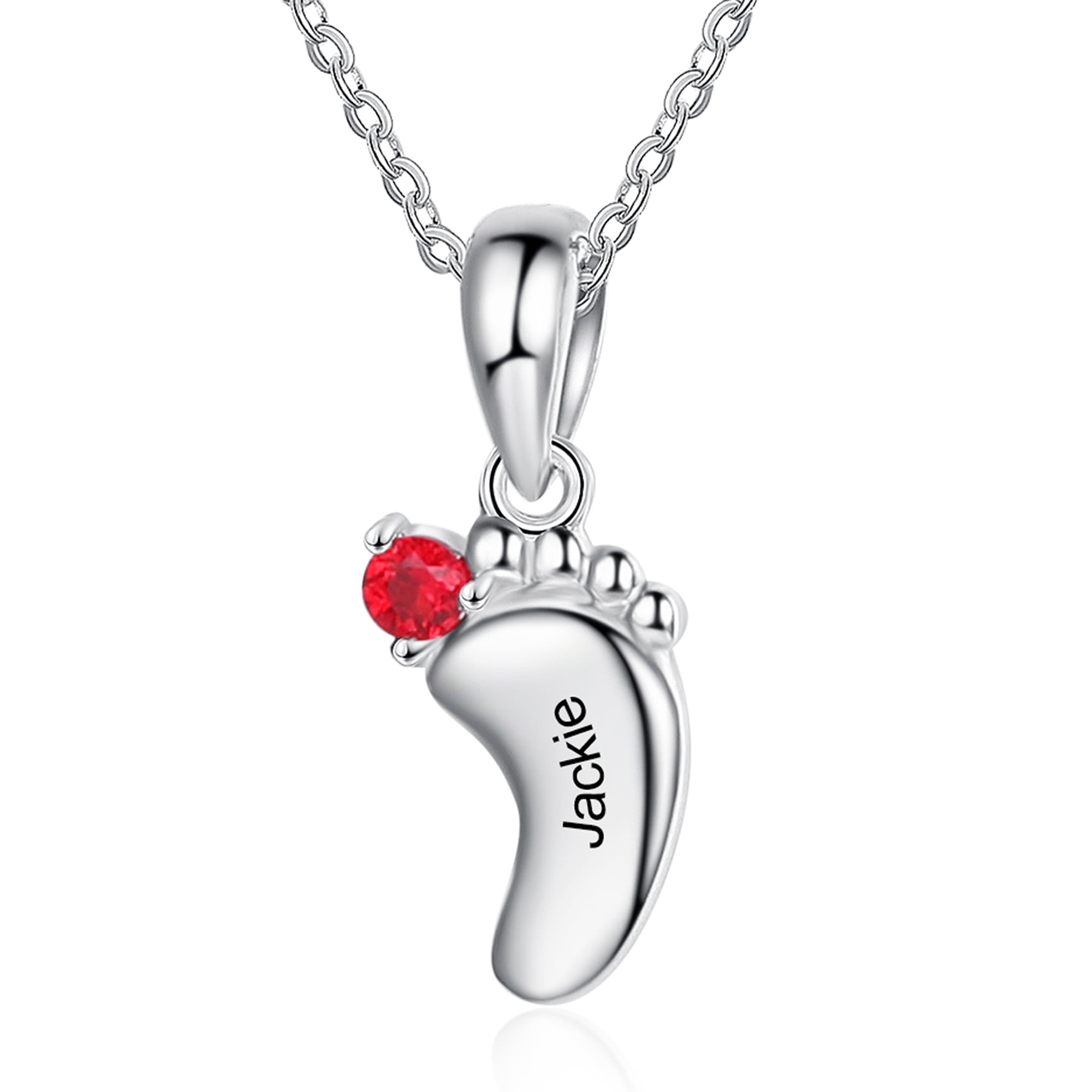 Mementos Jewelry Custom Sterling Silver Birthstone and Name