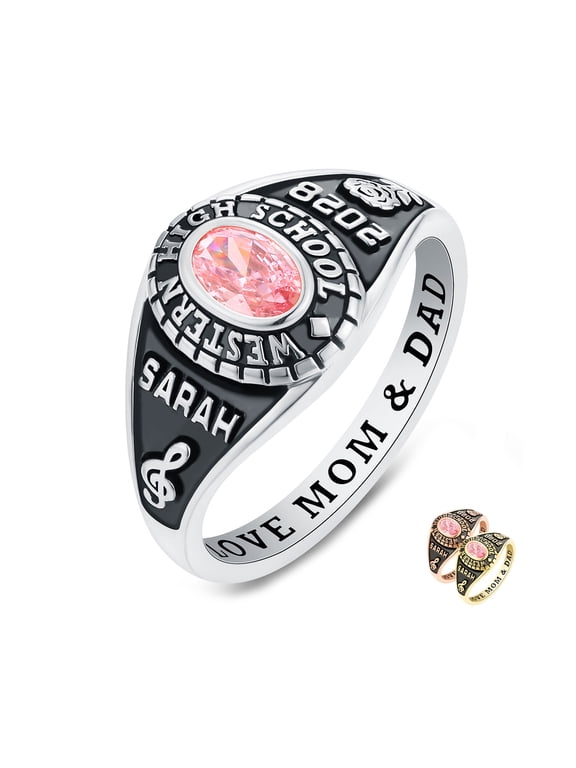 Mementos Jewelry USA Customized Classic Sterling Silver Class Rings for Women High School College