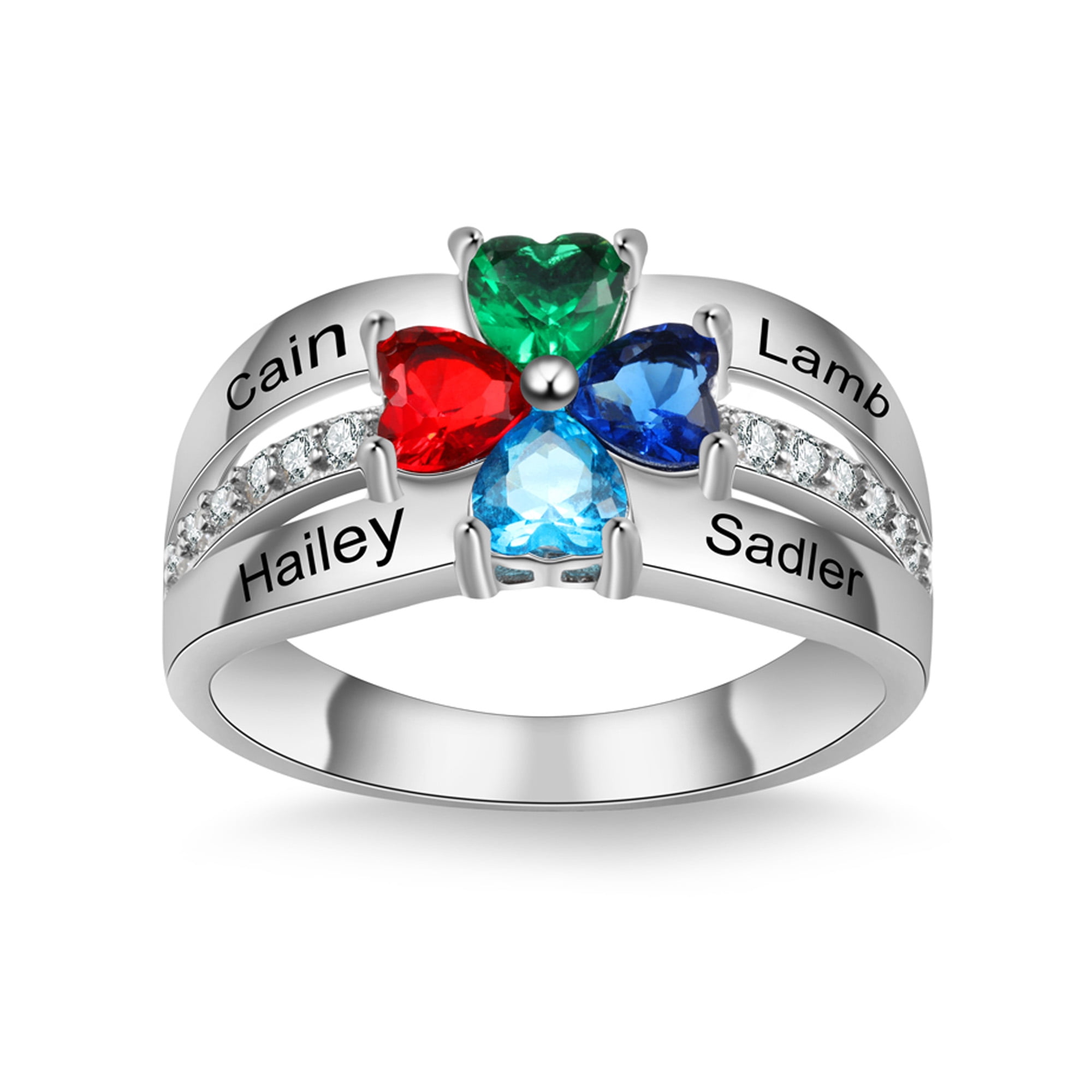 Custom Configurator Mementos USA Sterling Silver Mother's Family Rings ...