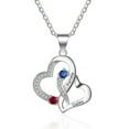 thumbnail image 1 of Mementos Jewelry Sterling Silver Personalized Heart Family Necklace for Women with Birthstone Name, 1 of 6
