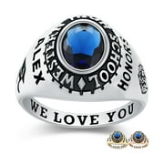 Mementos PJM Custom Men's Class Rings Sterling Silver for High School College-Platinum-Classic