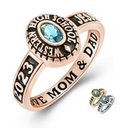 MEMENTOS JEWELRY BY PJM Custom Sterling Silver Class Rings for Women High School or College-Band