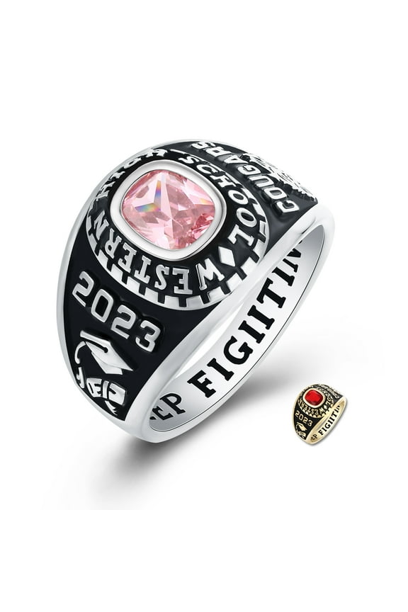 Mementos PJM Custom Class Rings 10kt White Gold for Women High School College-Ultimate