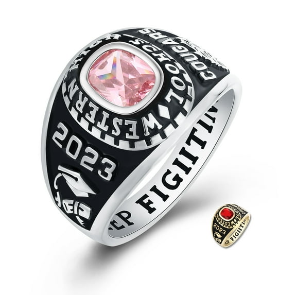 Mementos PJM Custom Class Rings 10kt White Gold for Women High School College-Ultimate