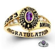 Mementos PJM Custom Women's Class Rings 10kt Yellow Gold for High School or College Graduation