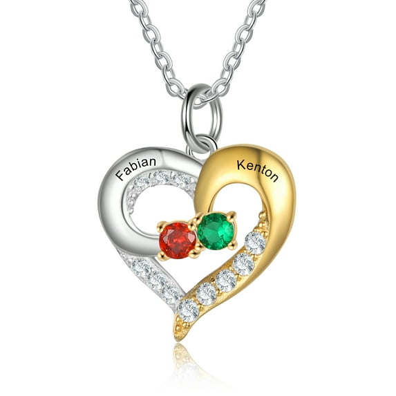Mementos Personalized Mother's Family Birthstone and Names Necklace
