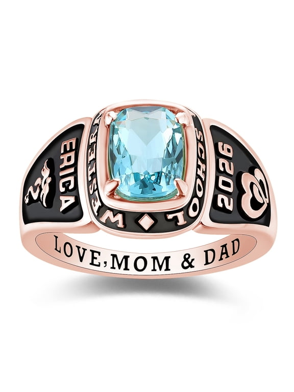 Mementos Jewelry Customized Eternal Sterling Silver Women's Class Rings for High School College