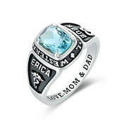 PJM Mementos Jewelry Customized Eternal 10kt White Gold Women's Class Rings for High School College