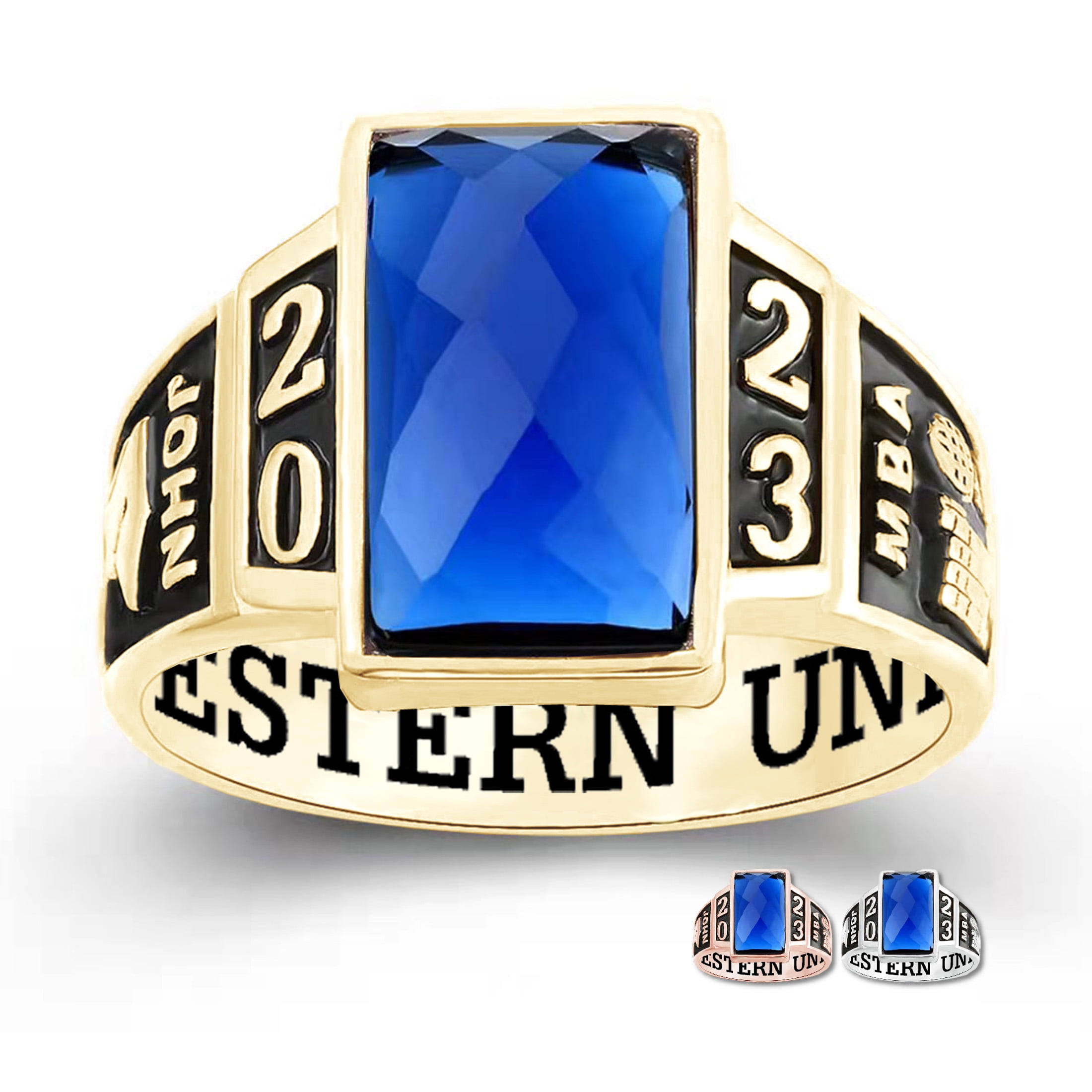 Mementos Jewelry by PJM Custom Men's Class Rings 10kt White Gold