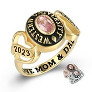 Mementos PJM Custom Women’s Class Rings Sterling Silver for High School or College-Gold Plated