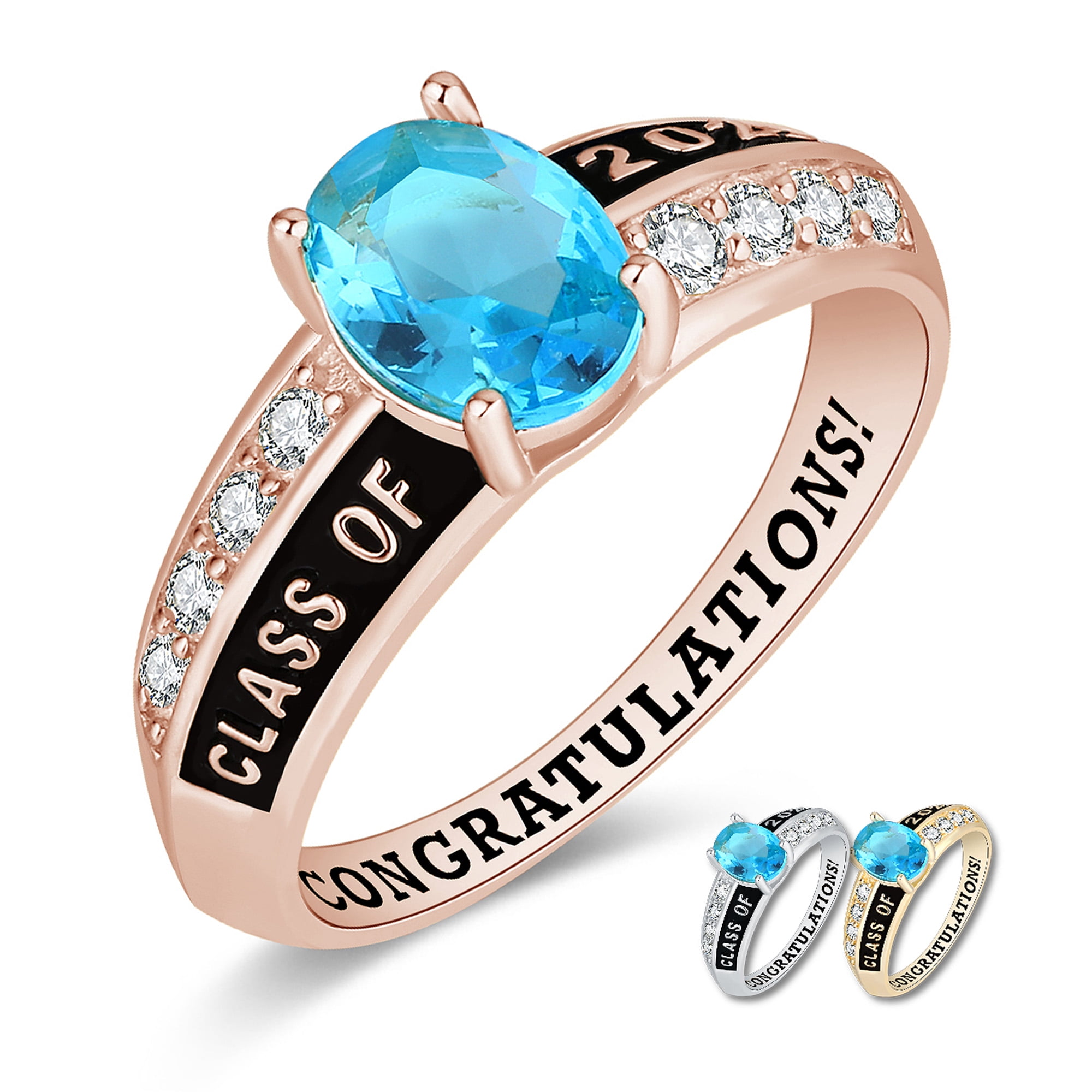 Mementos PJM Custom Women's Class Ring for High School College-Sterling ...