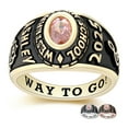 thumbnail image 1 of Mementos PJM Customized Small Women's Class Ring Sterling Silver for High School College-Gold, 1 of 6