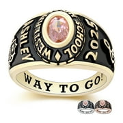 Mementos PJM Customized Small Women's Class Ring Sterling Silver for High School College-Gold