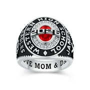 MEMENTOS JEWELRY BY PJM Custom 10kt White Gold Class Rings for Men High School College Graduation