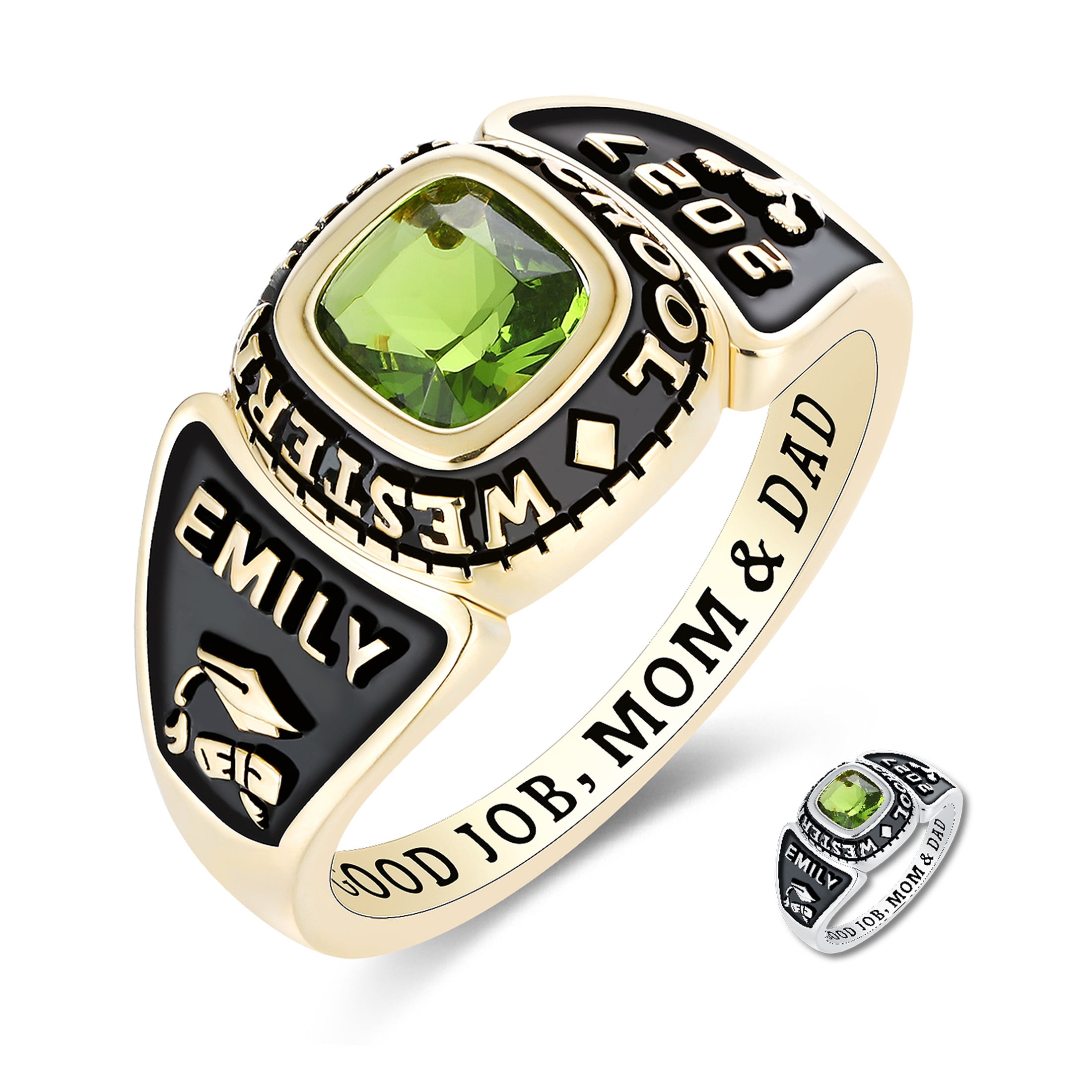Mementos USA Custom Eternal 10kt Yellow Gold Women's Birthstone Class ...
