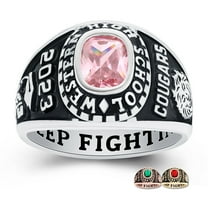 Mementos PJM Custom Class Rings Sterling Silver for Women High School College-Platinum-Ultimate